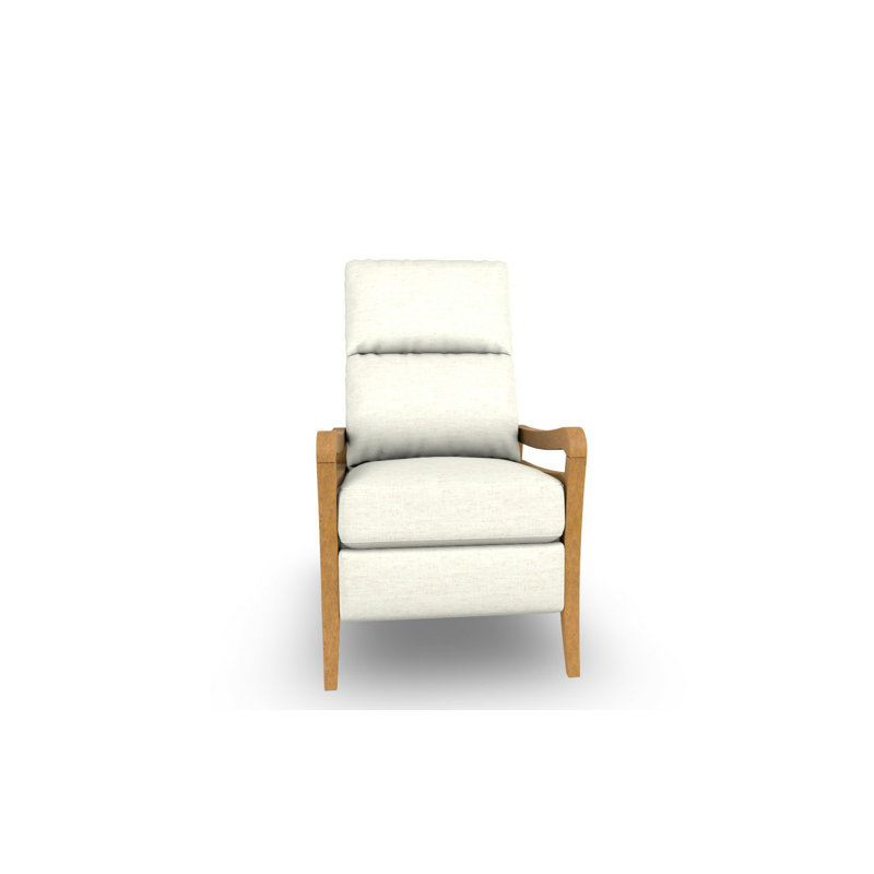 Modern High Leg Recliner, Honey Birch, Snow