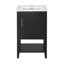 Meuble-lavabo de 20 po avec lavabo, armoire de salle de bain avec porte à fermeture douce, support de rangement et tablette ouverte, meuble-lavabo