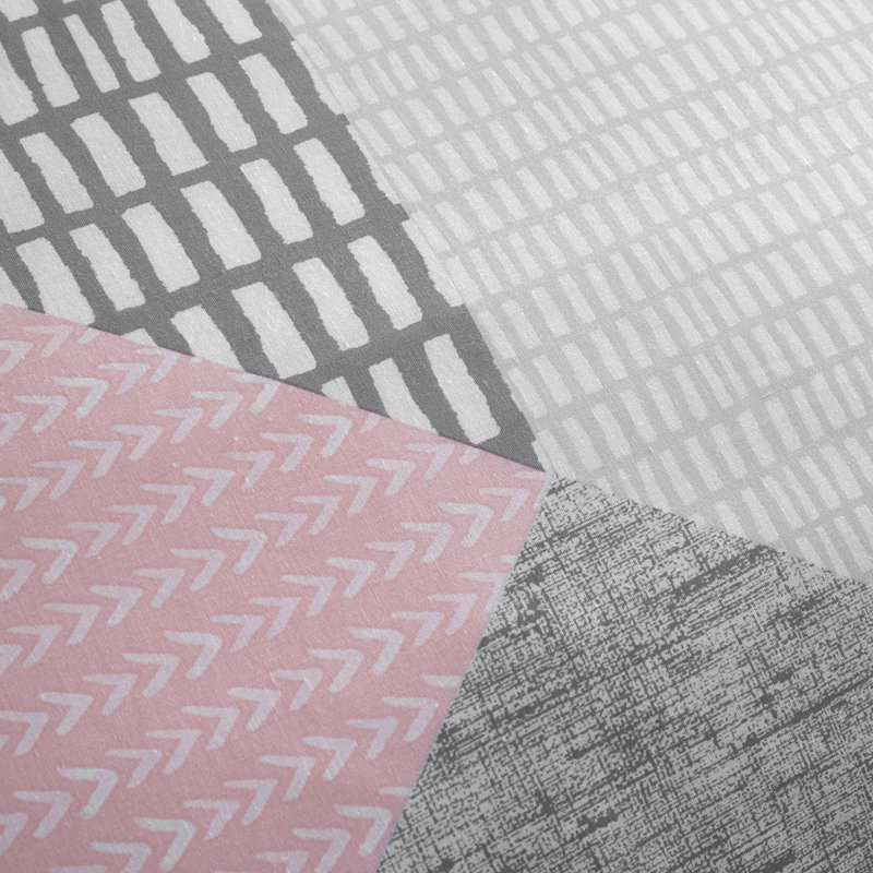Larsson Geo Duvet Cover Set, Pink, Double Duvet Cover + 2 Standard Pillowcases