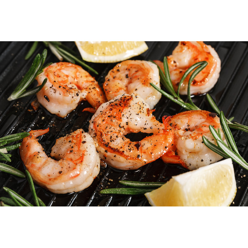 Crevettes tigrées grillées, H 8 po x l 12 po