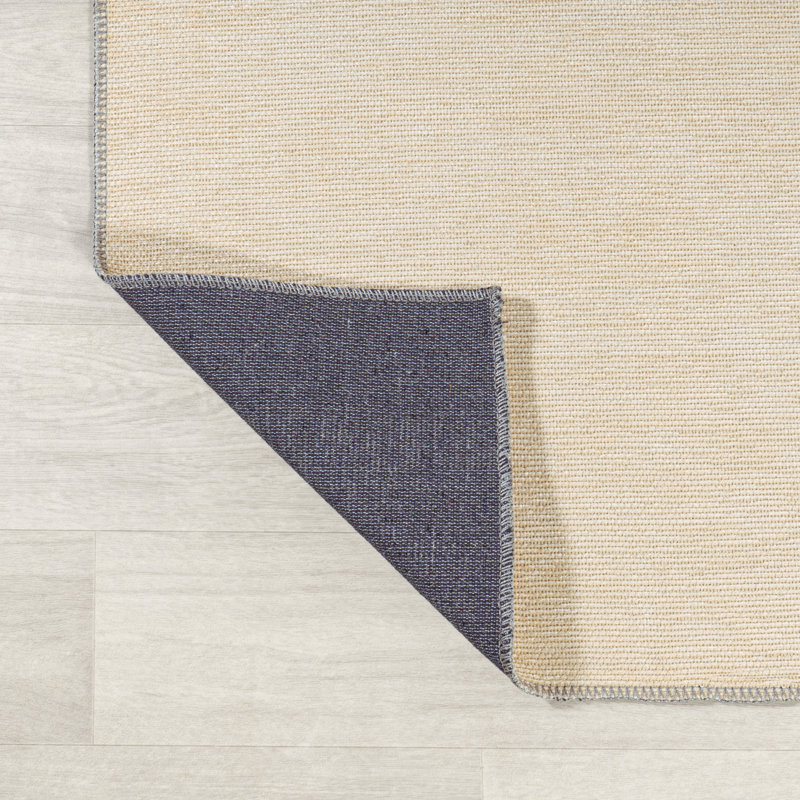 Cirkel Minimalist Geometric Dot Machine-Washable Cream/Terracotta Rug, Rectangle 5'3" x 8'