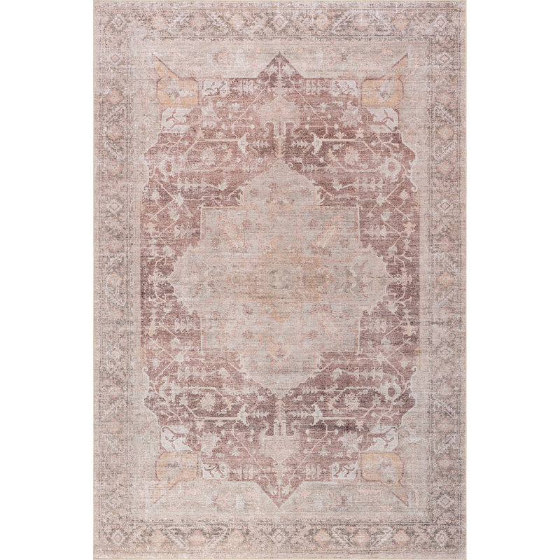 Ibin SplashGuard Medallion Machine Washable Area Rug, Rectangle 6' x 9'