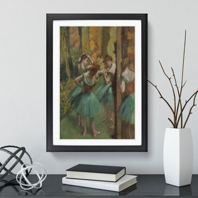 Ballet Ballerina Dancers in Green by Edgar Degas - Framed Print