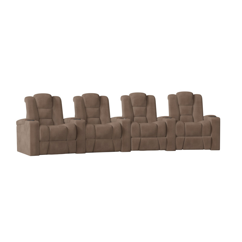 Sièges de cinéma maison (rangée de 4), Sable Smartsuede