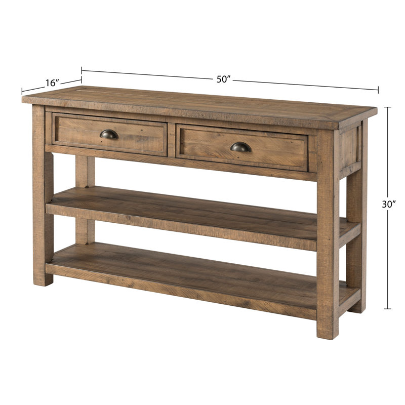 Holliman 50'' Solid Wood Console Table, Reclaimed Natural