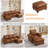  118" Faux Leather Modular U Shape Sectional Sofa with 2 Ottomans-398069701