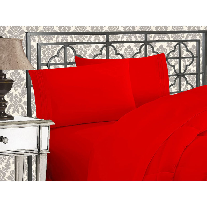 Microfiber Sheet Set, Queen, Red
