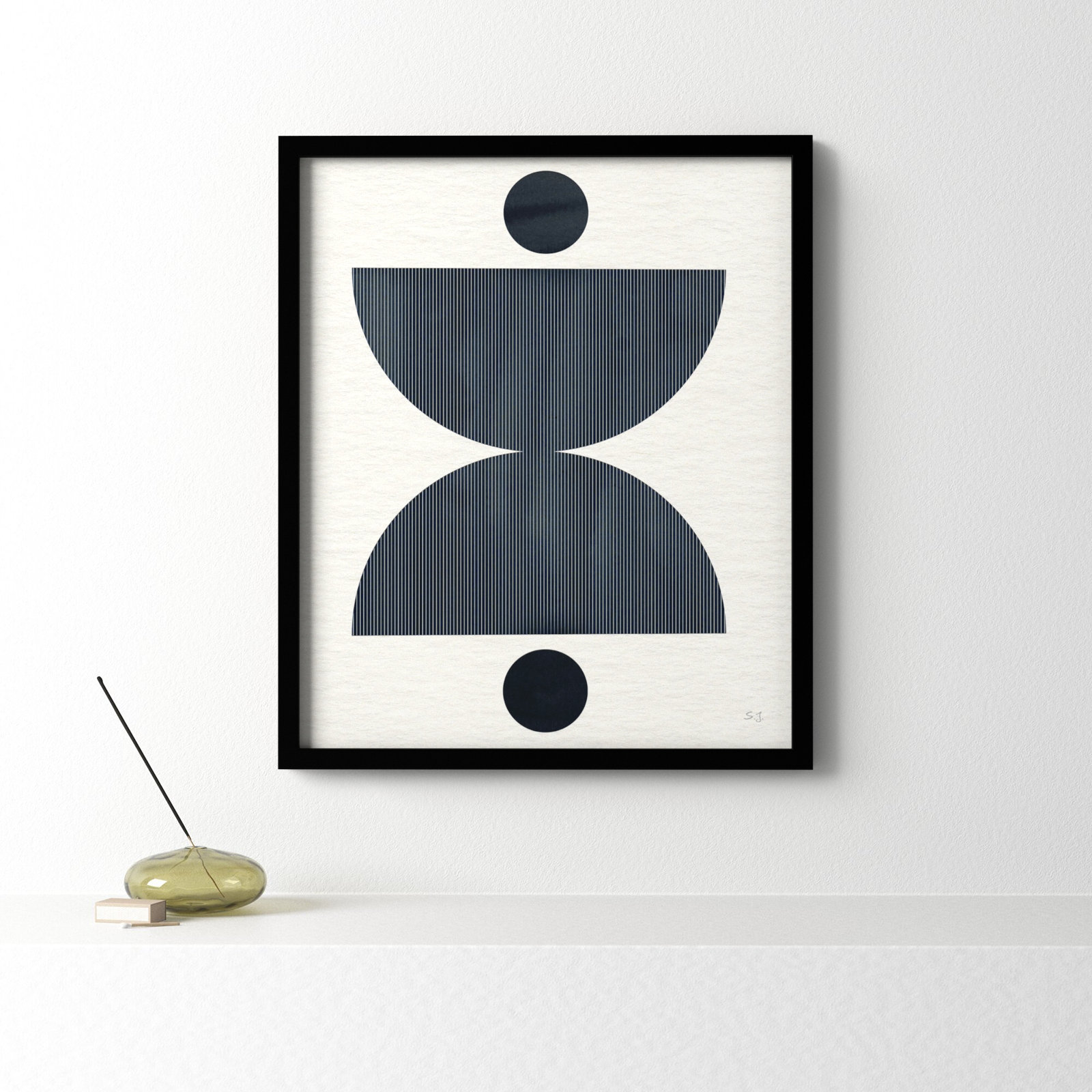 Eclipse II by Susan Jill, 25.5" H x 21.5" W x 0.75" D, Satin Black Framed