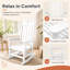 Fauteuil à bascule Adirondack d'extérieur blanc en PEHD résistant aux intempéries avec dossier haut confortable (paquet de 1)-117807831