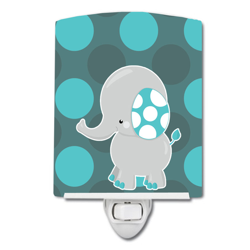Polka Dots Elephant Ceramic Night Light