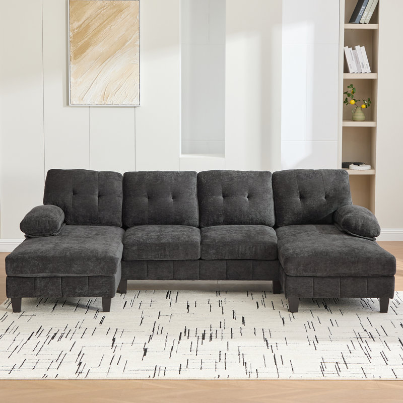 103.5"W 4-Piece Upholstered Sectional
