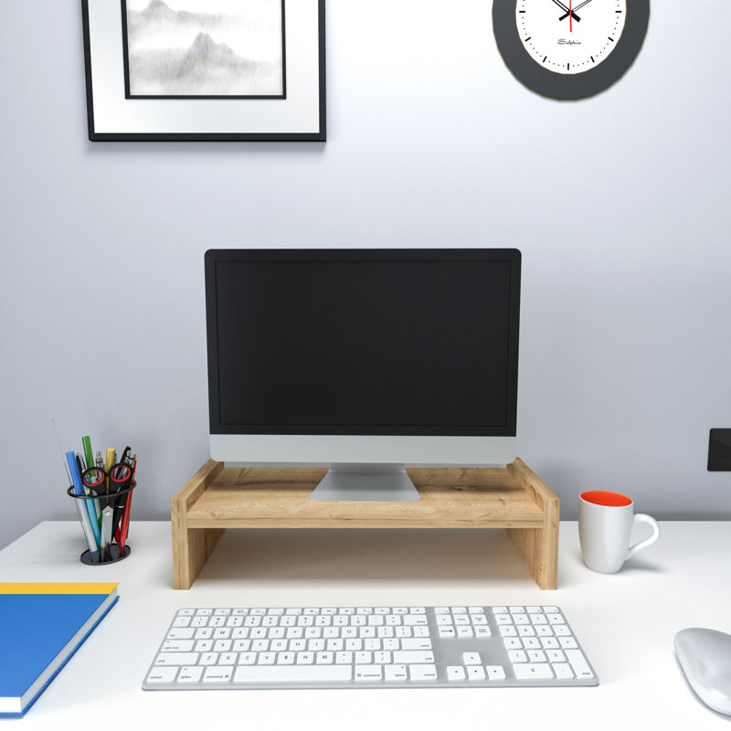 Lashari Manufactured Wood Monitor Stand, Sapphire Oak