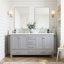 Coiffeuse Amariani en blanc avec comptoir en quartz blanc avec lavabo-513481881-507835487