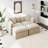 Modern Chenille Loveseat Sofa Couch With Ottoman-1360277076-1360277077
