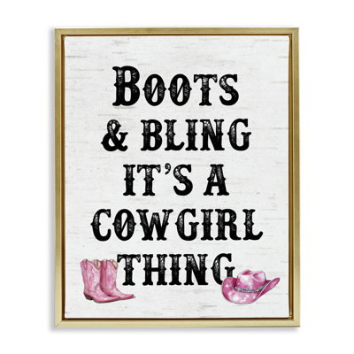  Boots & Bling Cowgirl Thing Canvas Wall Art by Lettered and Lined