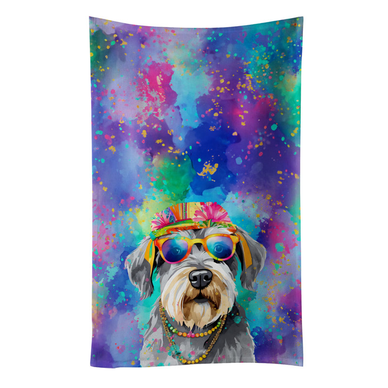 Schnauzer Hippie Dawg Kitchen Towel