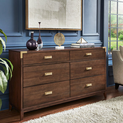 6 Drawer 64" W Solid Wood Dresser