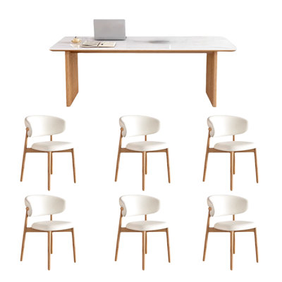 Simple rock plate dining table and chair set