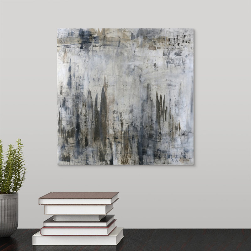 « ghost city », peinture sur toile, Toile tendue, H 12 po x l 12 po x p 1,25 po