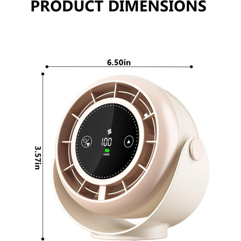 Turbo Desktop Air Circulation Fans, USB Punch-Free Wall-Mounted Ceiling Desktop Fan With 100-Speed Adjustment & 90° Multi-Angle Adjustment, Multifunctional Fan For Various Venues (Beige)