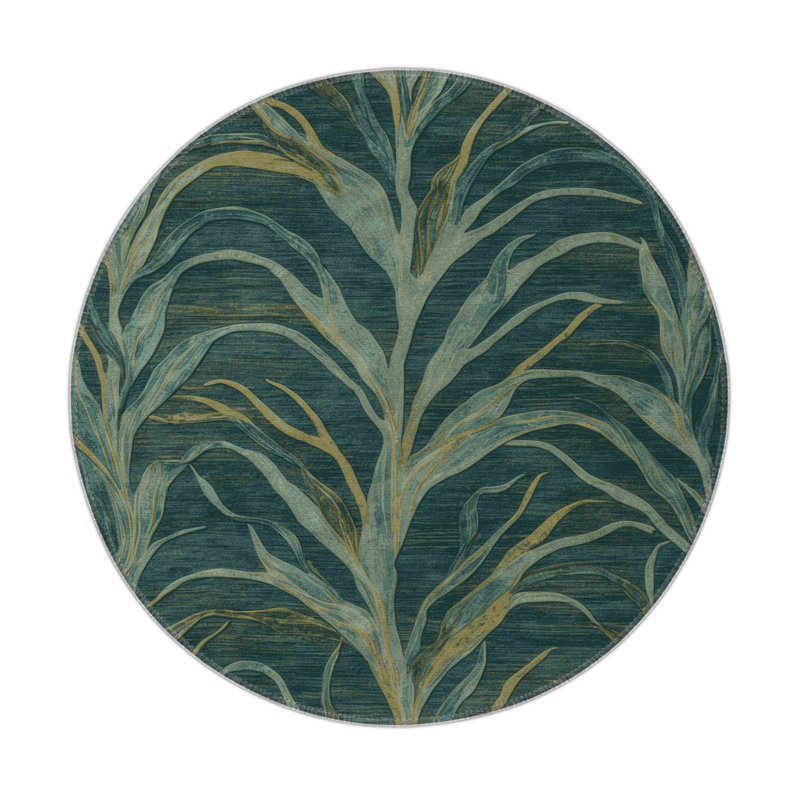 Tapis intérieur et extérieur bleu Nature, Rond 5 pi