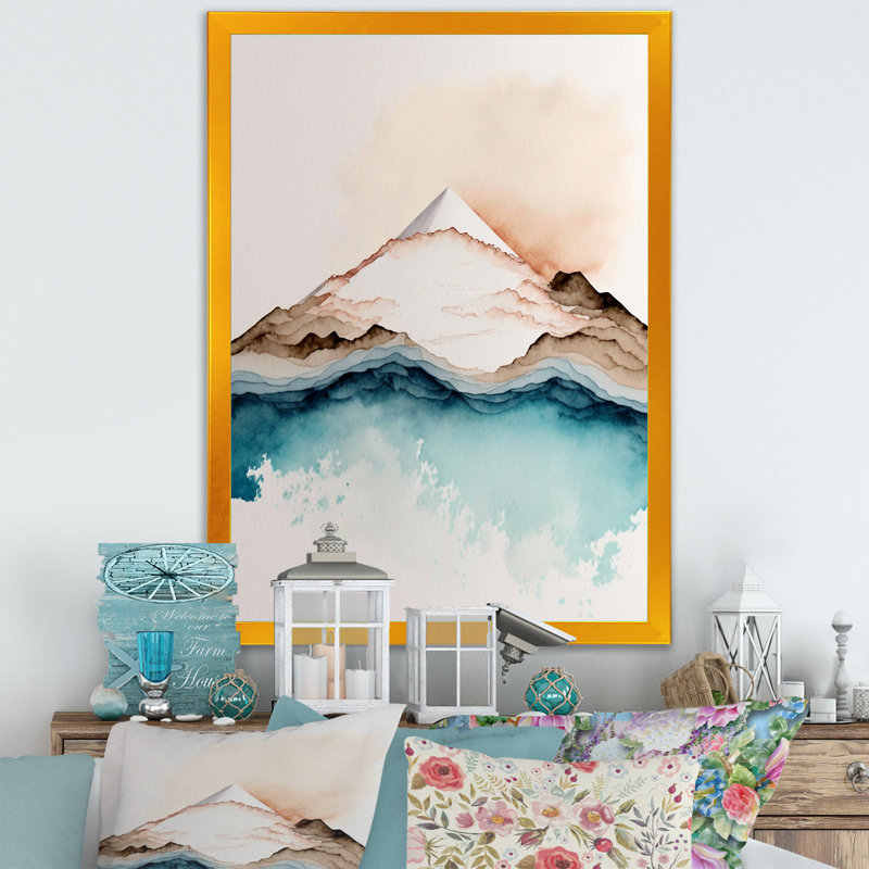 «Blue and Gray Mountain Lake Reflection II», reproduction sur toile, H 32 po x l 16 po x P 1 po