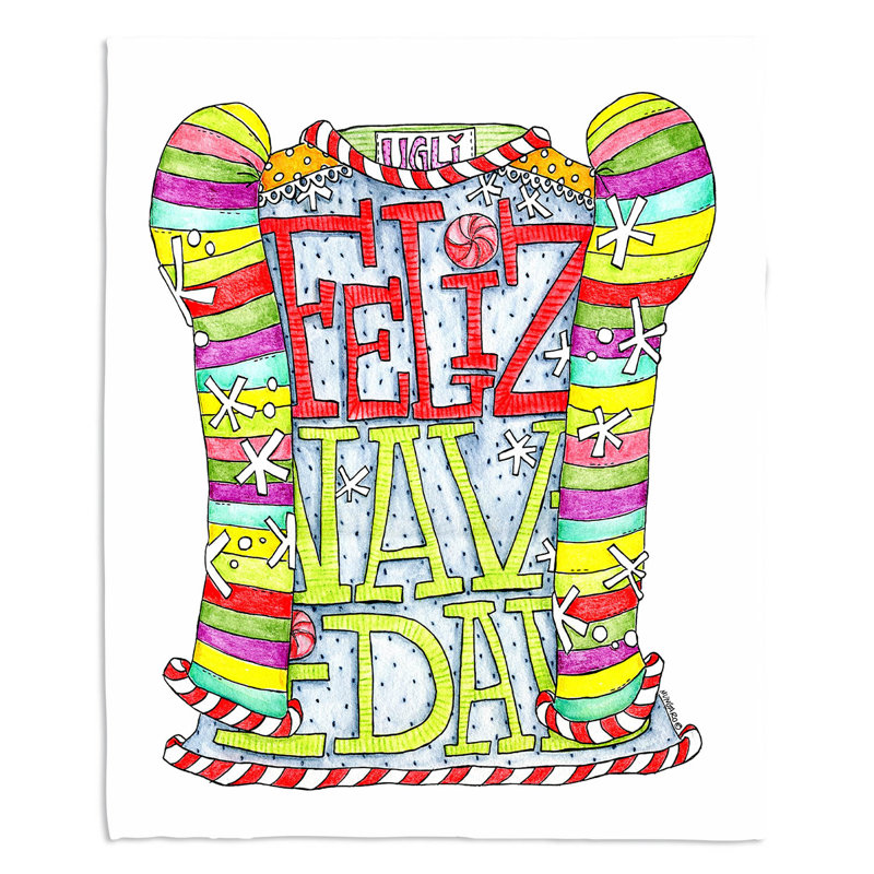  Couverture Feliz Navidad, 68 po x 80 po