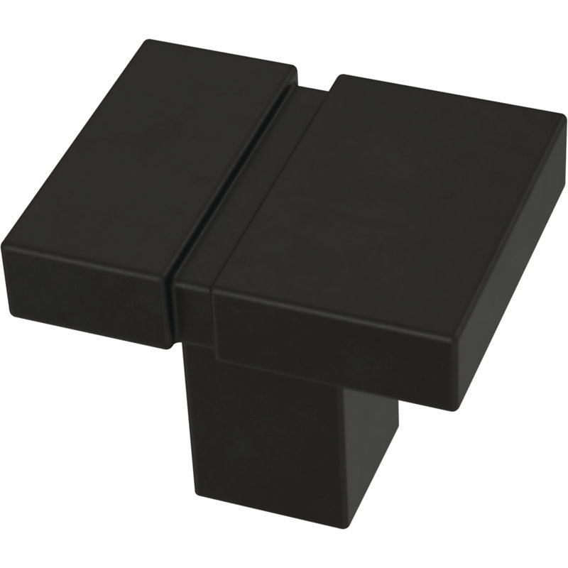 Paquet de boutons carrés asymétriques de 1 1/16 po de longueur, Noir mat