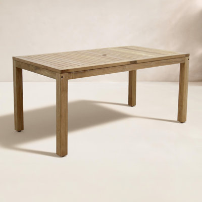 Table de patio rectangulaire en teck Alyisa