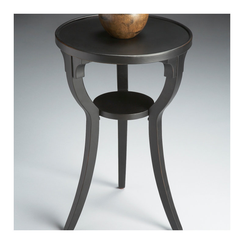 Table de bout ronde noire Réglisse