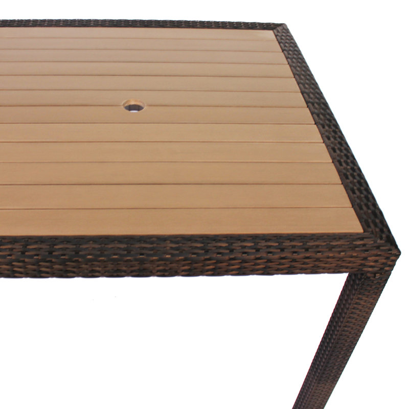 Sandra 4 - Person Wicker Patio Dining Set with Square Table , Cushions Included