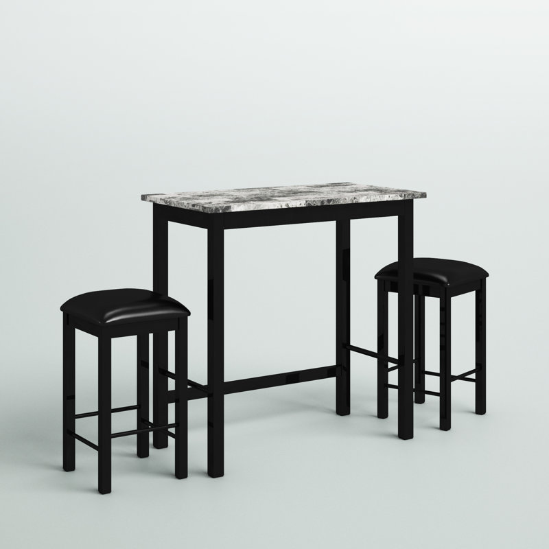 Nialynn 3 Piece Counter Dining Table Set