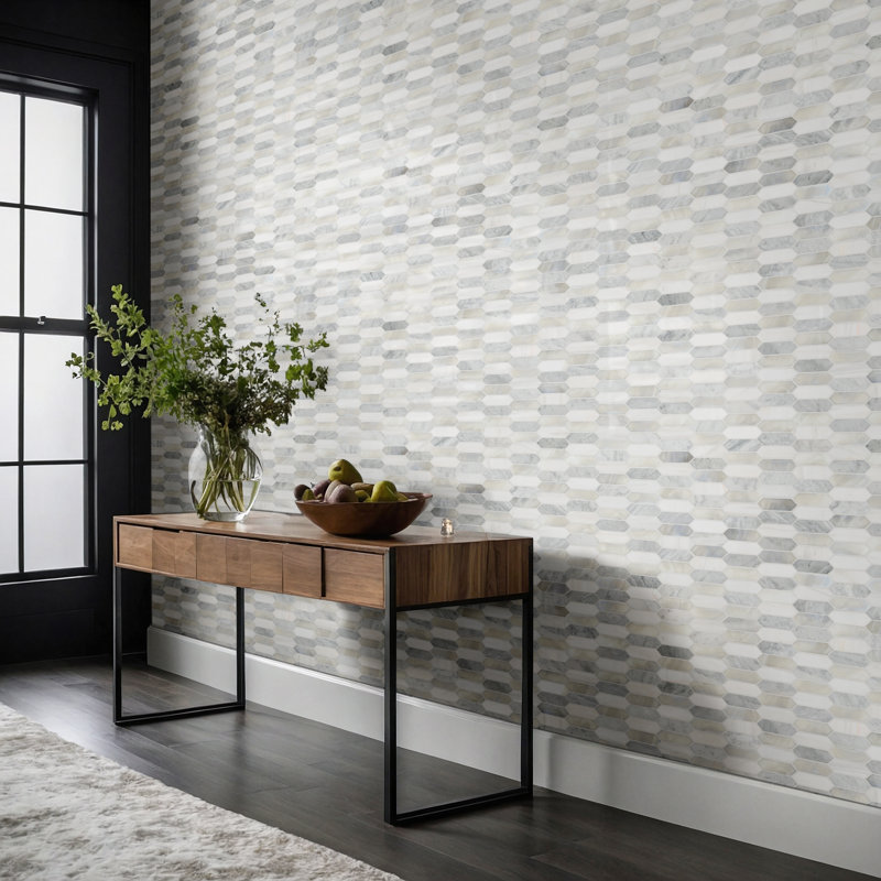 Sovereign Spire 10 in. x 14 in. Glass Stone Blend Mosaic Wall Tile