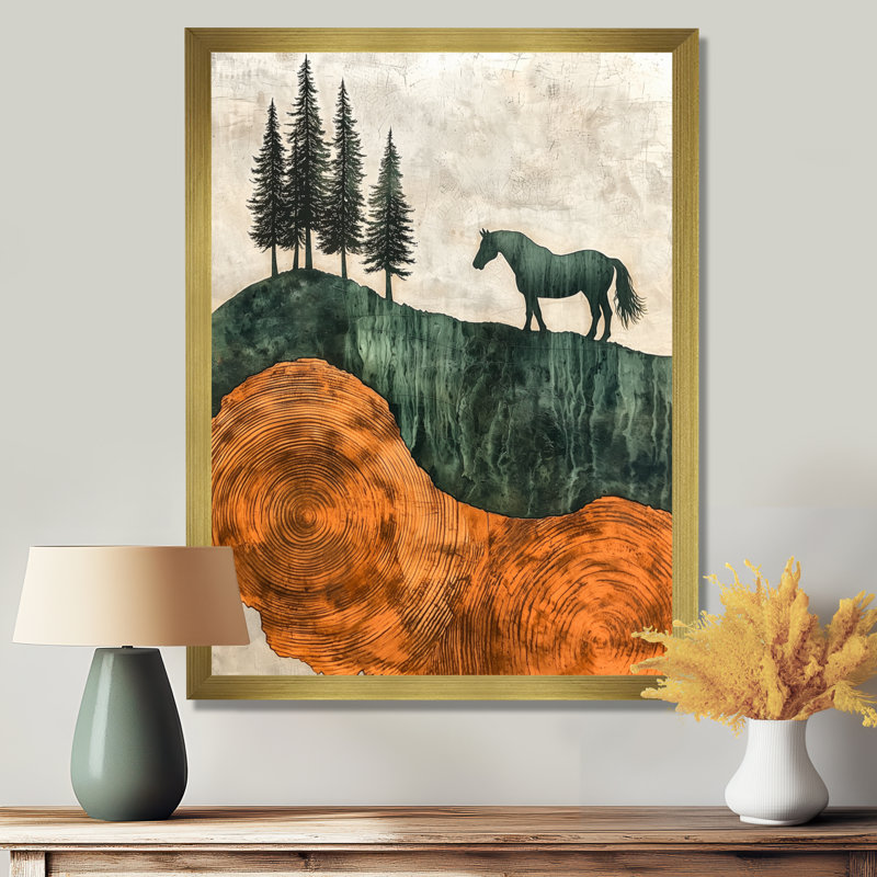 Mardiya - Animaux, art mural, salon, H 44 po x l 34 po, Reproduction encadrée d'une seule photo, Doré