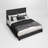 Ebern Designs Maney Upholstered PU Leather Bed Frame, Plain Black, California King