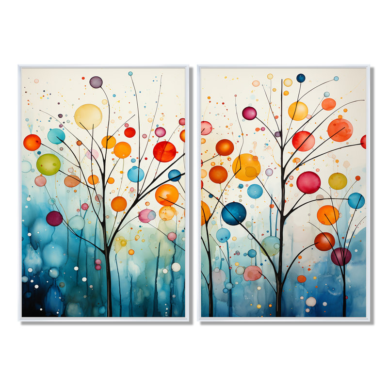 Grand sarcelle rétro Mid Century Retro Reflections - Mid-Century abstrait, grandes impressions sur toile, H 36 po x l 48 po