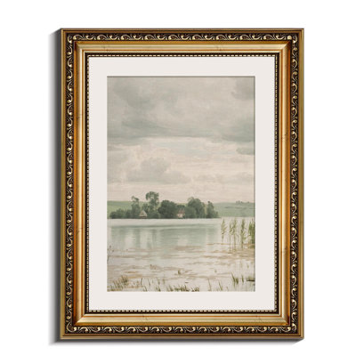 Esrum Lake Gold Framed Wall Art
