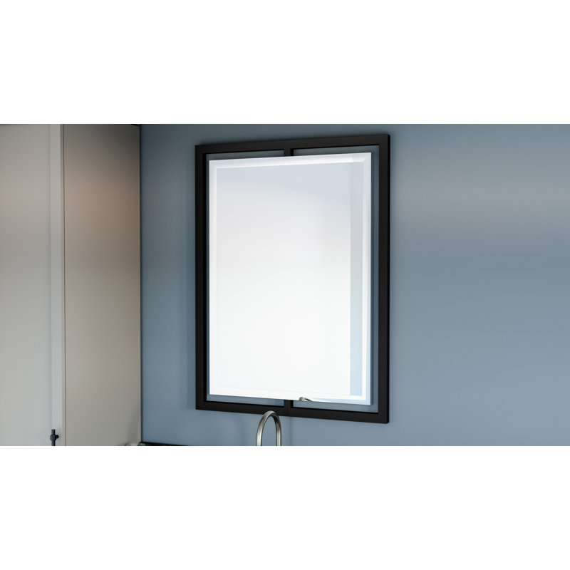 Adibah Matte Black Framed Mirror, Matte Black