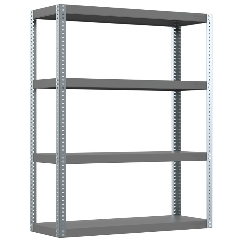 Durham 4A6379BB969F46F7823FE7012148E531 Heavy Duty Shelving, 4 Shelves, Gray, 60.25" H x 48.125" W x 18.125" D