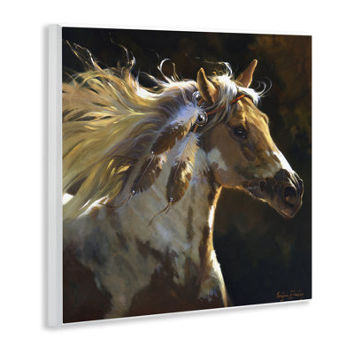 Art mural "Windblown Horse with Feather" par Carolyne Hawley