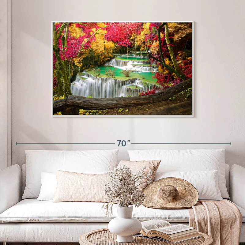 Cascade Huai Mae Khamin, Cadre flottant blanc, 46 po x 31 po
