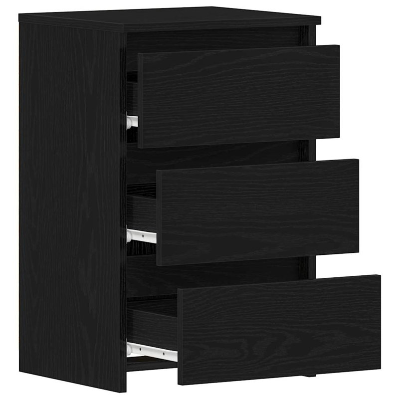 Cowlic Bed Cabinet 40x35x62.5 cm Engineered Wood, Black Oak, 2