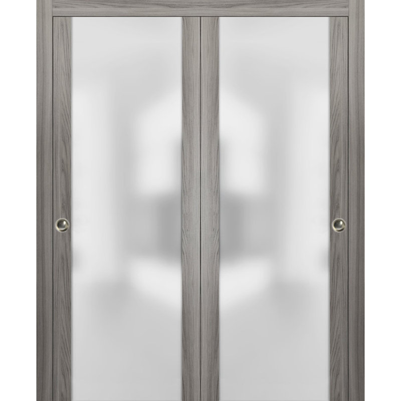 Portes coulissantes en verre givré Planum, Gingembre cendré 1, 36 po x 96 po