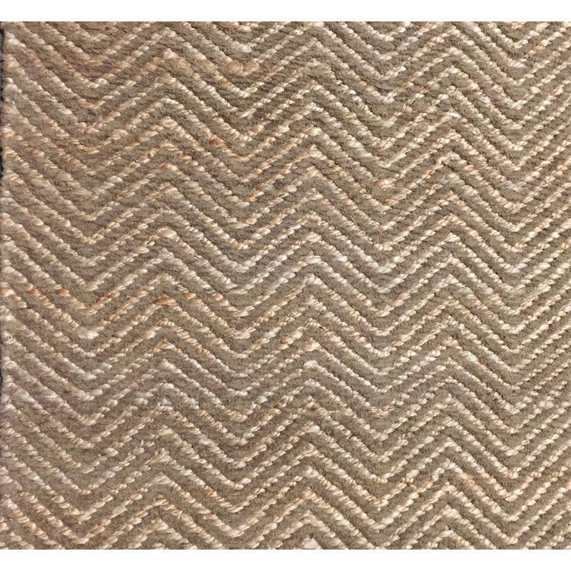 Tapis décoratif naturel tressé à la main Wolff Chevron, Rectangle 5 pi x 7 pi 6 po
