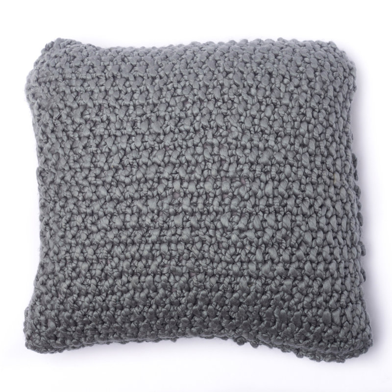 Tate Square Pillow Cover & Insert, Gray