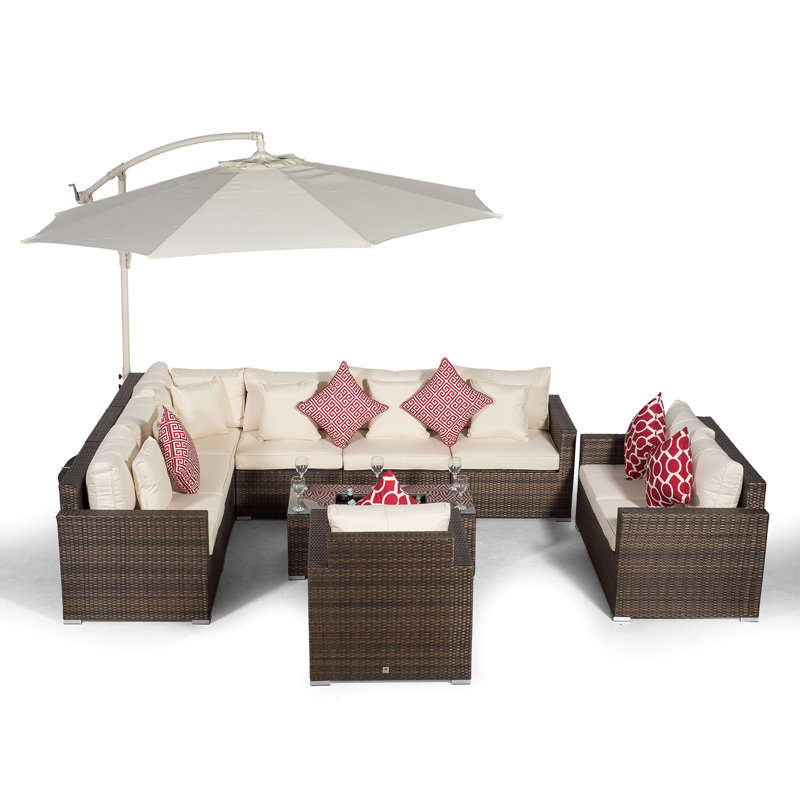 Yancey 5 Seater Rattan Corner Sofa Set