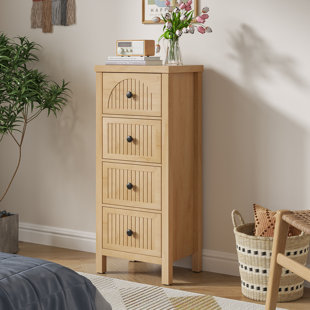 Commode 4 tiroirs, commode cannelée pour couloir de chambre à coucher