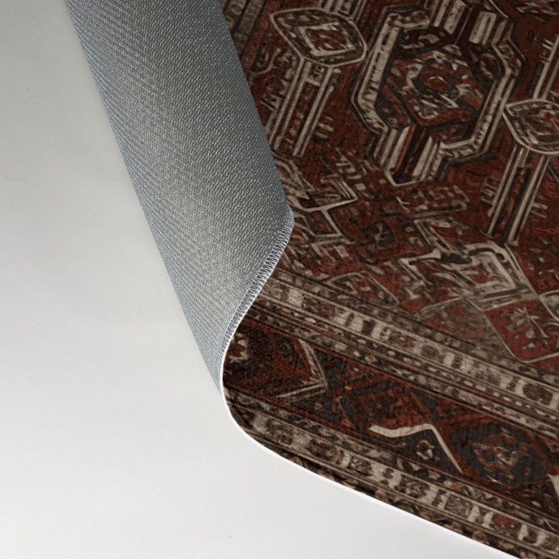 Tapis d'intérieur et d'extérieur brun Persian, Rectangle 9 pi x 12 pi