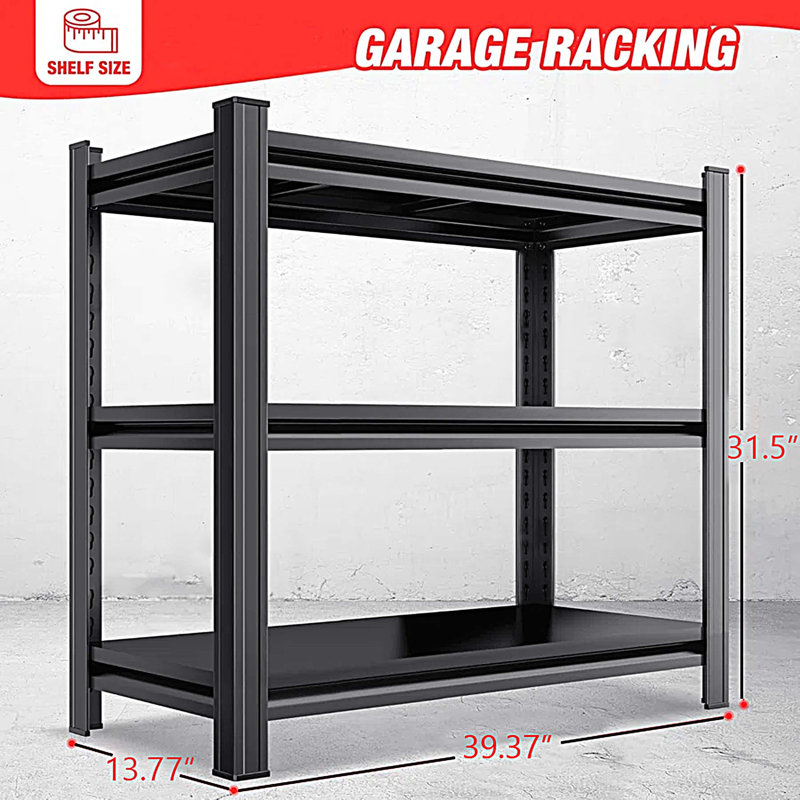 3-Layer Storage Rack, Metal Storage Rack, Adjustable Height Partition