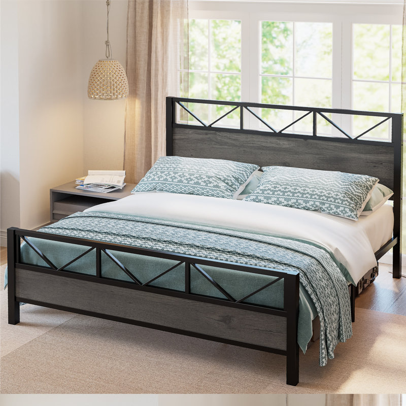 Lit plateforme Wykeisha, Grand, Gris anthracite